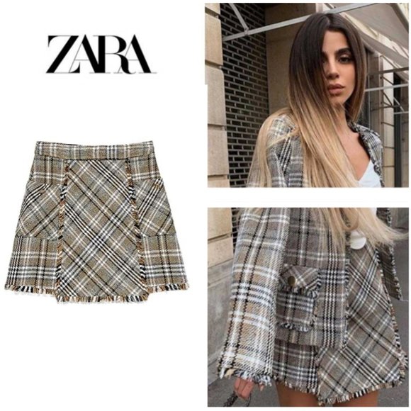 Zara Tweed Mini Skirt - Picture 1 of 14